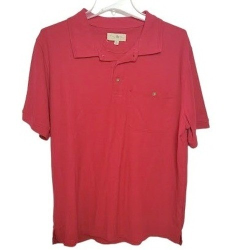 Turtle Bay New York Red Short Sleeve Polo Shirt Men's Size L Golf Collegiate